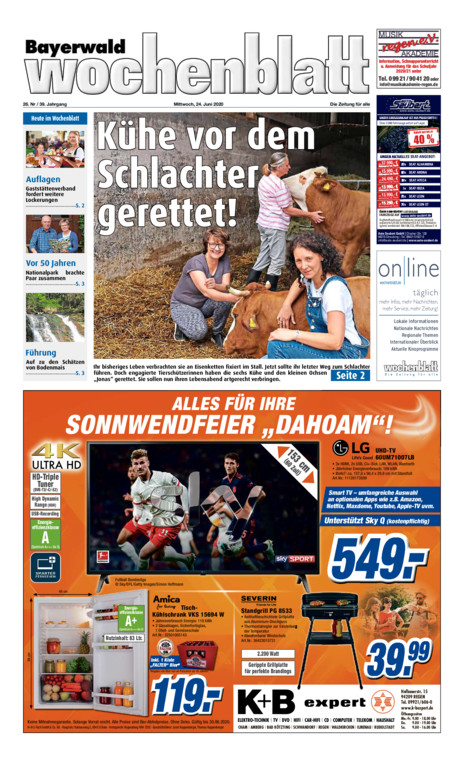 Bayerwald Wochenblatt vom Mittwoch, 24.06.2020