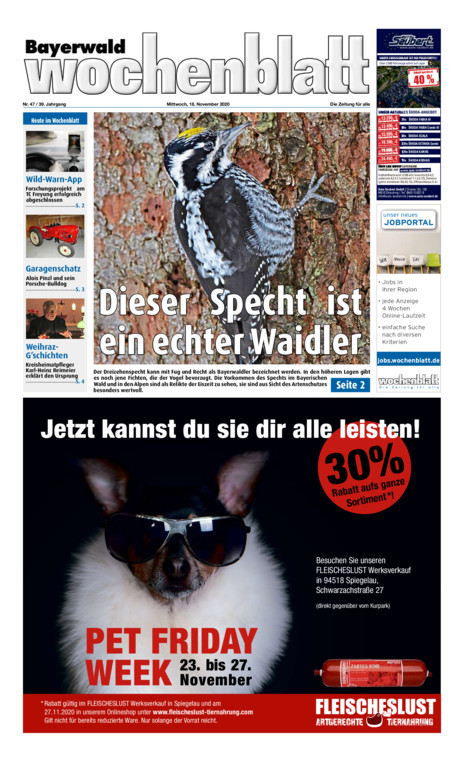 Bayerwald Wochenblatt vom Mittwoch, 18.11.2020