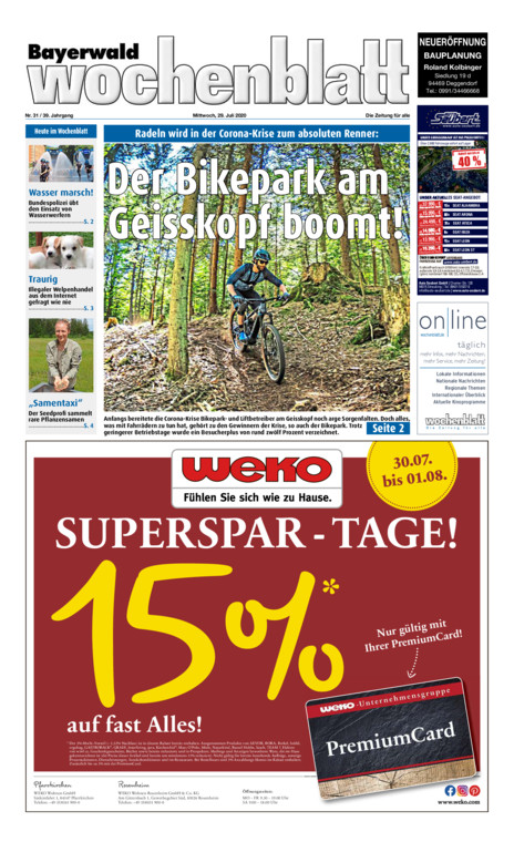 Bayerwald Wochenblatt vom Mittwoch, 29.07.2020