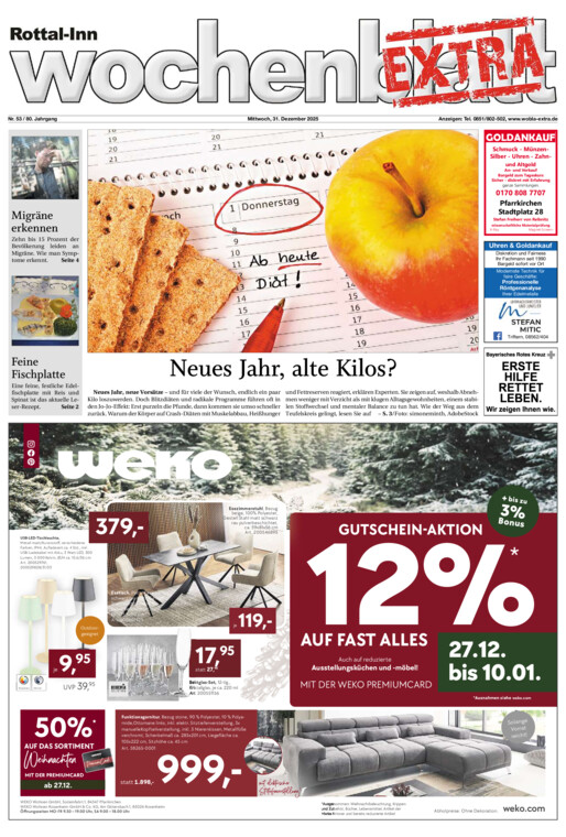 Rottal-Inn Wochenblatt EXTRA vom Mittwoch, 31.12.2025
