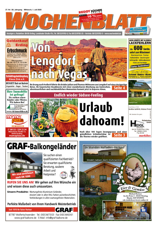 Wochenblatt Erding vom Mittwoch, 01.07.2020