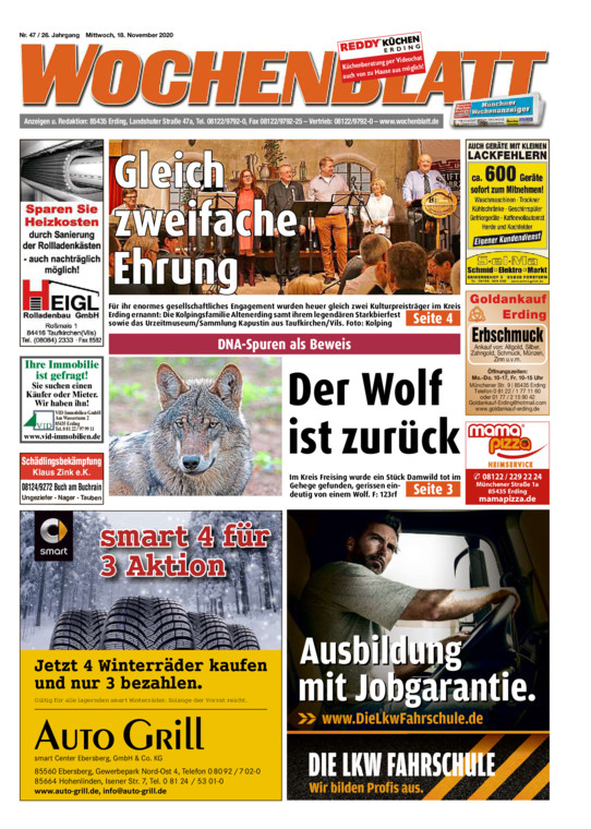 Wochenblatt Erding vom Mittwoch, 18.11.2020