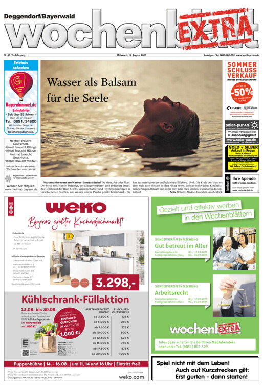 Deggendorf/Bayerwald Wochenblatt EXTRA vom Mittwoch, 13.08.2025