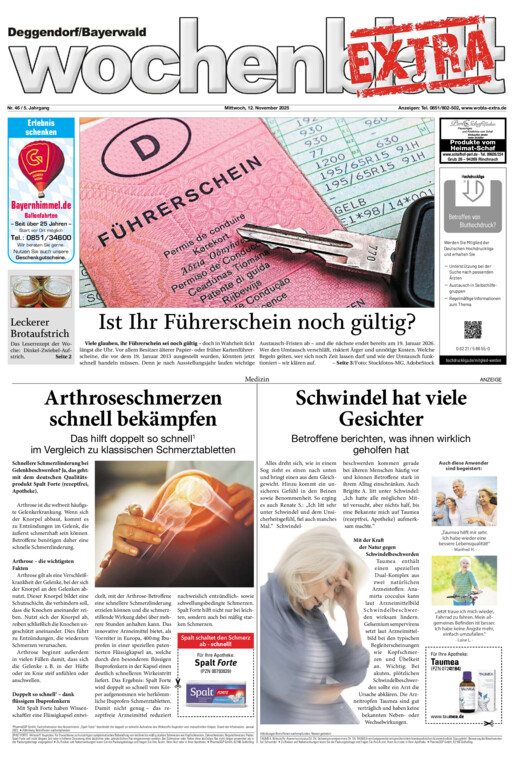Deggendorf/Bayerwald Wochenblatt EXTRA vom Mittwoch, 12.11.2025
