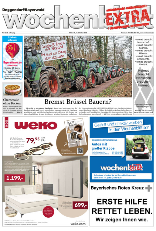 Deggendorf/Bayerwald Wochenblatt EXTRA vom Mittwoch, 15.10.2025