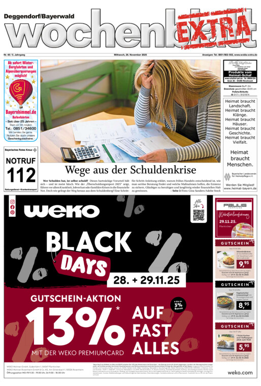Deggendorf/Bayerwald Wochenblatt EXTRA vom Mittwoch, 26.11.2025