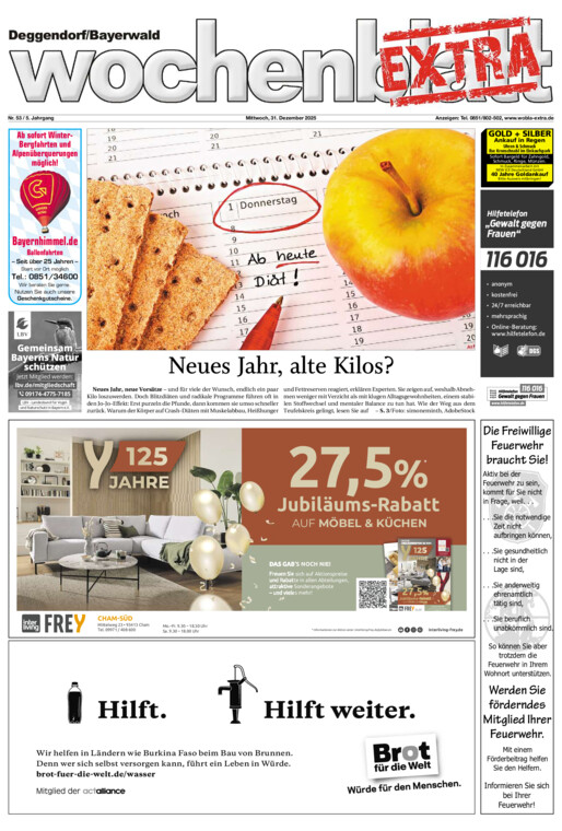 Deggendorf/Bayerwald Wochenblatt EXTRA vom Mittwoch, 31.12.2025