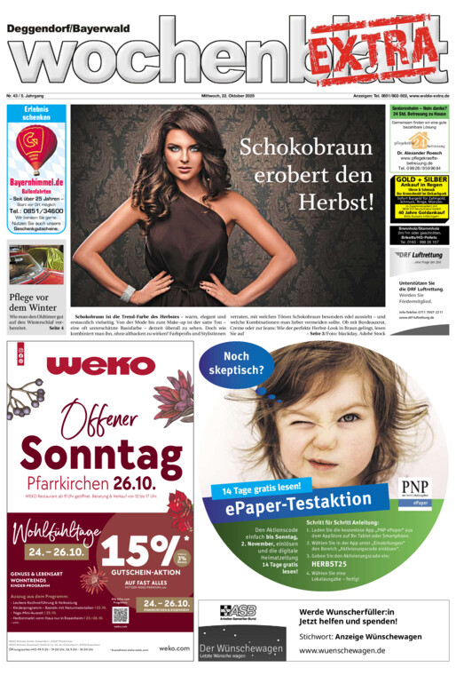Deggendorf/Bayerwald Wochenblatt EXTRA vom Mittwoch, 22.10.2025