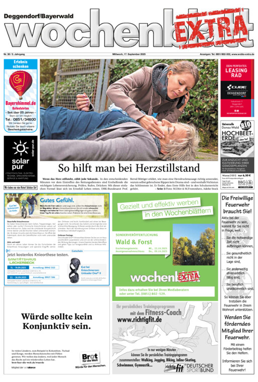 Deggendorf/Bayerwald Wochenblatt EXTRA vom Mittwoch, 17.09.2025