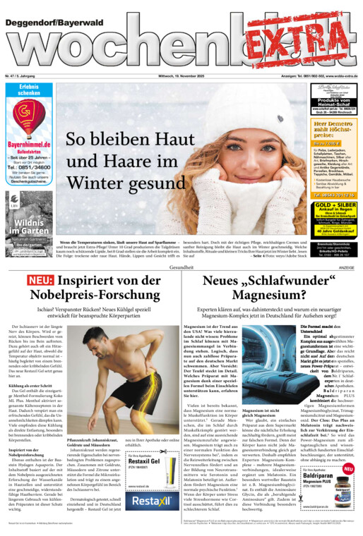 Deggendorf/Bayerwald Wochenblatt EXTRA vom Mittwoch, 19.11.2025
