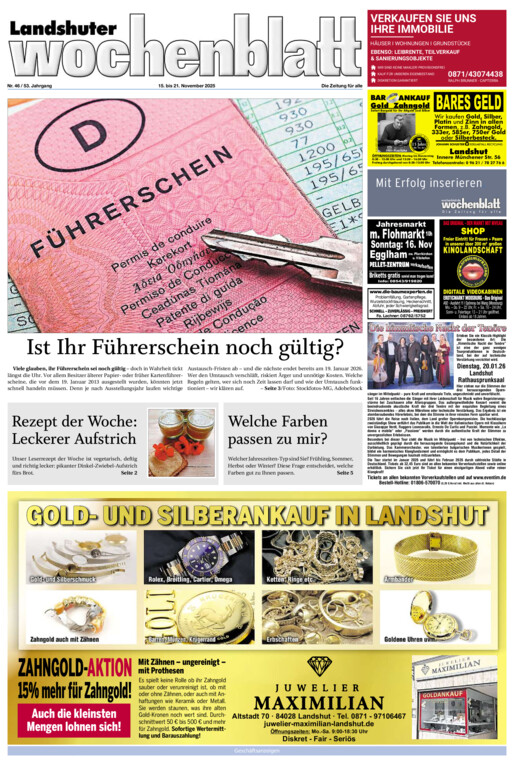 Landshuter Wochenblatt vom Samstag, 15.11.2025