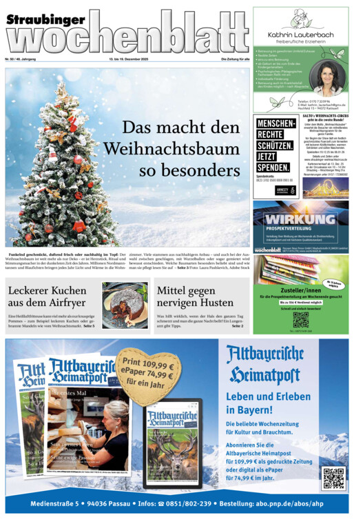 Straubinger Wochenblatt vom Samstag, 13.12.2025