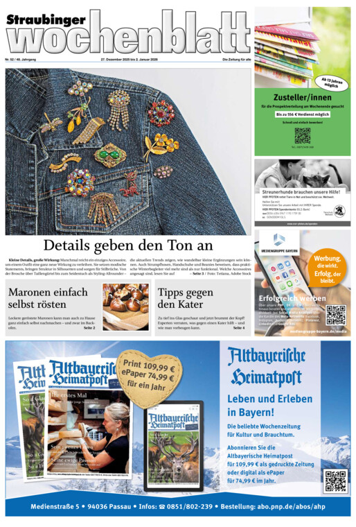 Straubinger Wochenblatt vom Samstag, 27.12.2025