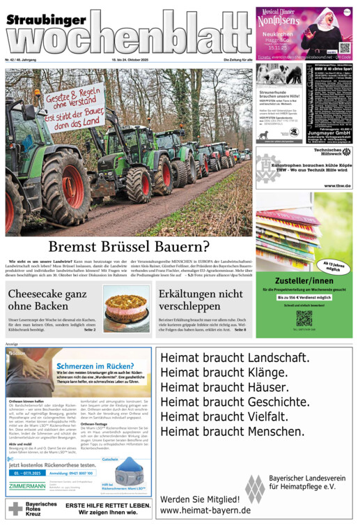 Straubinger Wochenblatt vom Samstag, 18.10.2025