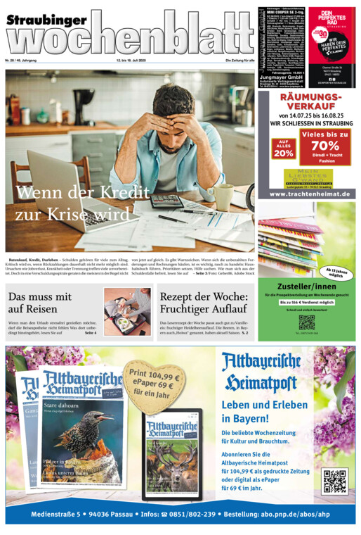 Straubinger Wochenblatt vom Samstag, 12.07.2025