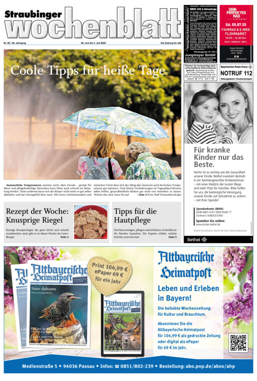 Straubinger Wochenblatt vom Samstag, 28.06.2025