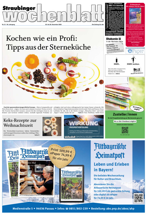Straubinger Wochenblatt vom Samstag, 20.12.2025