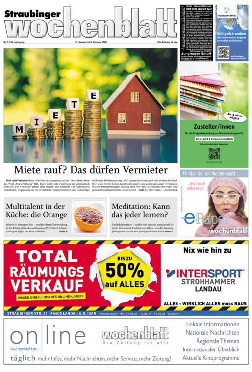 Straubinger Wochenblatt vom Samstag, 31.01.2026