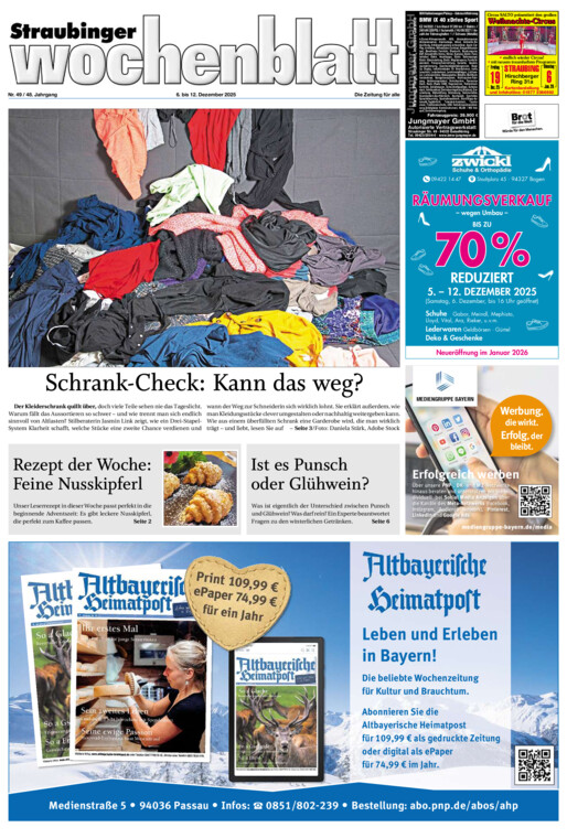 Straubinger Wochenblatt vom Samstag, 06.12.2025