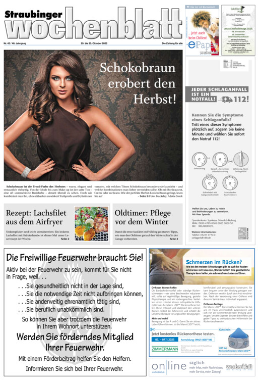 Straubinger Wochenblatt vom Samstag, 25.10.2025
