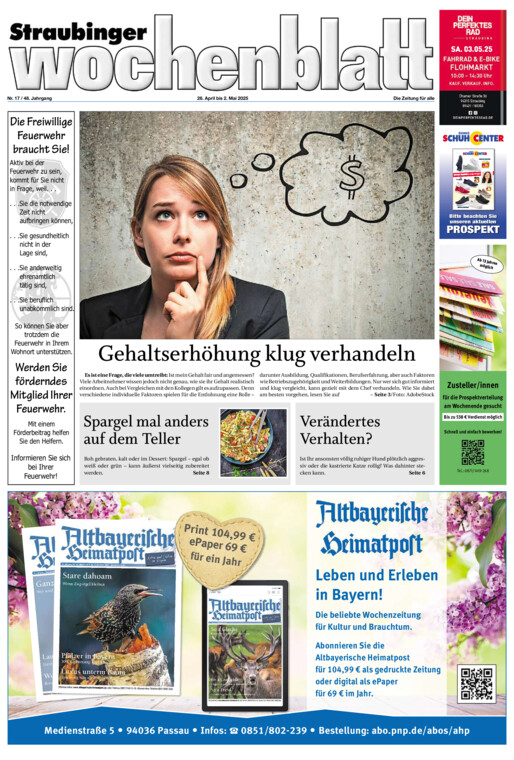Straubinger Wochenblatt vom Samstag, 26.04.2025