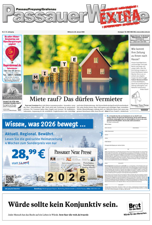 Passauer Woche EXTRA vom Mittwoch, 28.01.2026