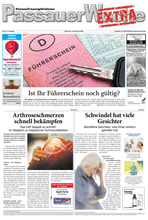 Passauer Woche EXTRA vom Mittwoch, 12.11.2025