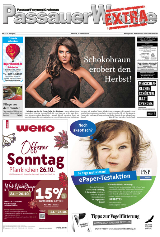 Passauer Woche EXTRA vom Mittwoch, 22.10.2025