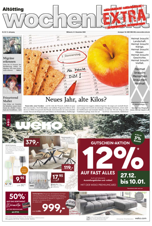 Altötting Wochenblatt EXTRA vom Mittwoch, 31.12.2025