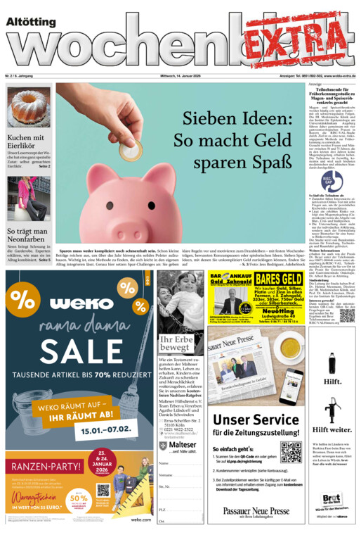Altötting Wochenblatt EXTRA vom Mittwoch, 14.01.2026