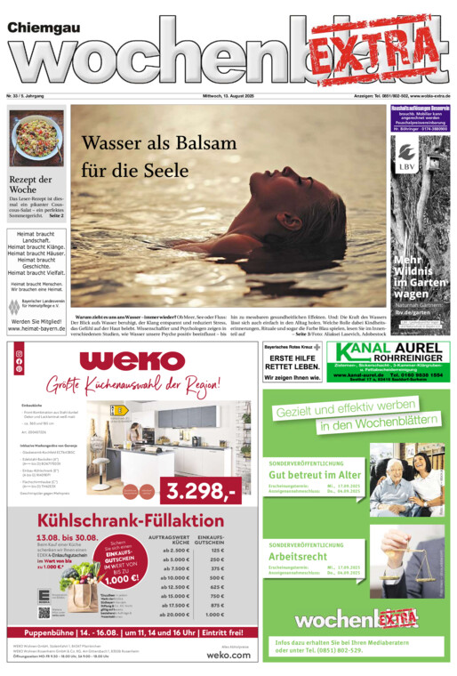 Chiemgau Wochenblatt EXTRA vom Mittwoch, 13.08.2025