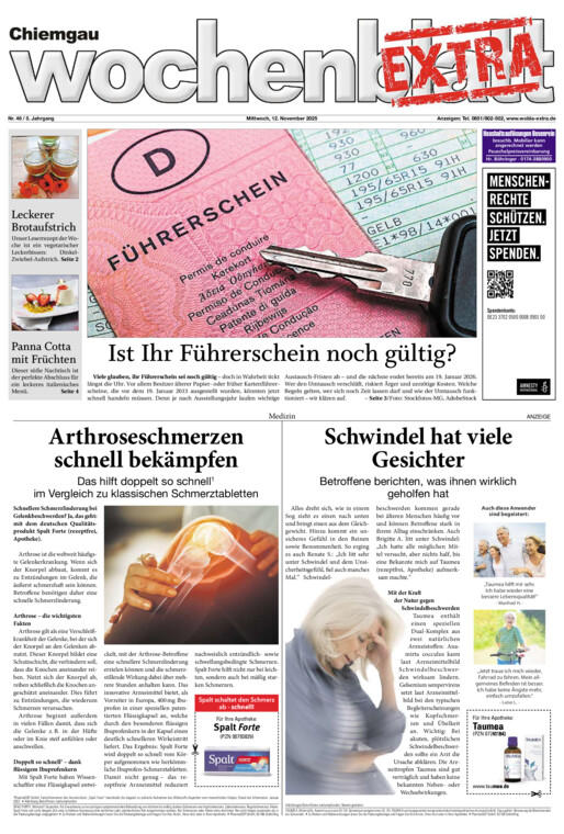 Chiemgau Wochenblatt EXTRA vom Mittwoch, 12.11.2025