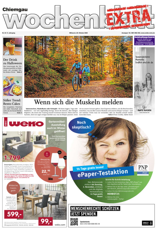 Chiemgau Wochenblatt EXTRA vom Mittwoch, 29.10.2025