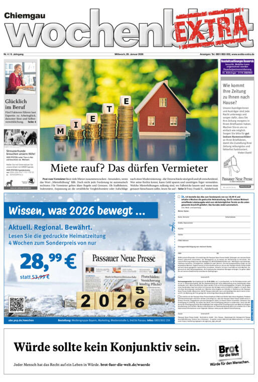 Chiemgau Wochenblatt EXTRA vom Mittwoch, 28.01.2026