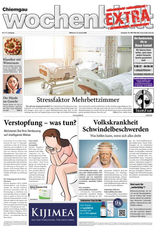 Chiemgau Wochenblatt EXTRA vom Mittwoch, 15.01.2025