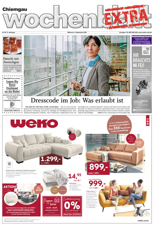 Chiemgau Wochenblatt EXTRA vom Mittwoch, 03.09.2025