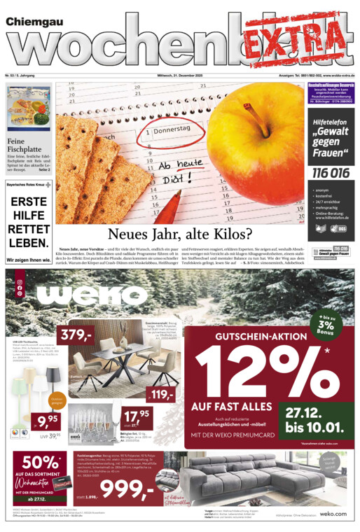 Chiemgau Wochenblatt EXTRA vom Mittwoch, 31.12.2025