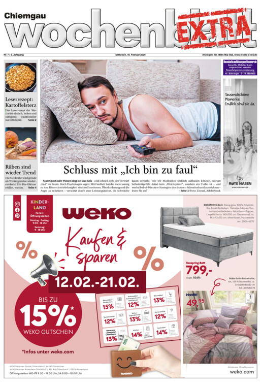 Chiemgau Wochenblatt EXTRA vom Mittwoch, 18.02.2026