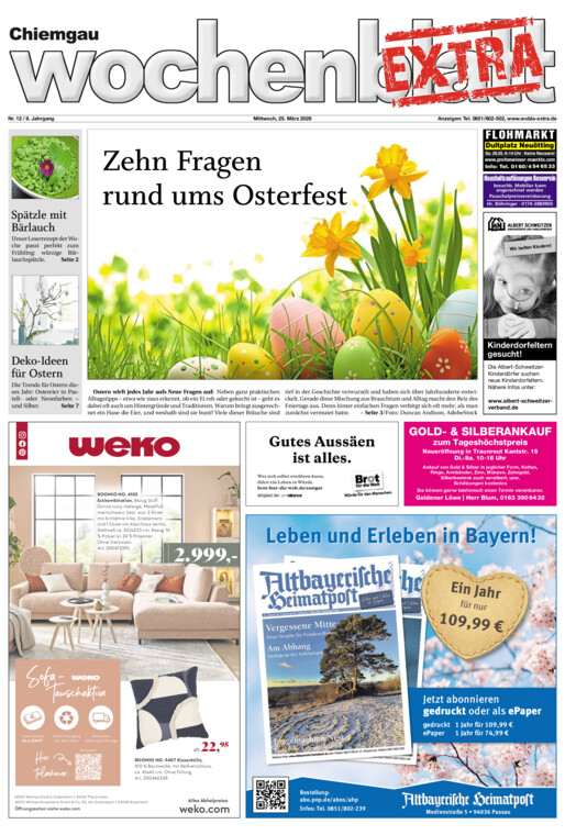 Chiemgau Wochenblatt EXTRA vom Mittwoch, 25.03.2026