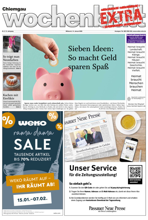 Chiemgau Wochenblatt EXTRA vom Mittwoch, 14.01.2026