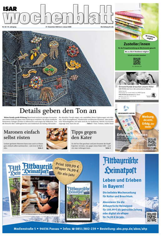Isar Wochenblatt vom Samstag, 27.12.2025