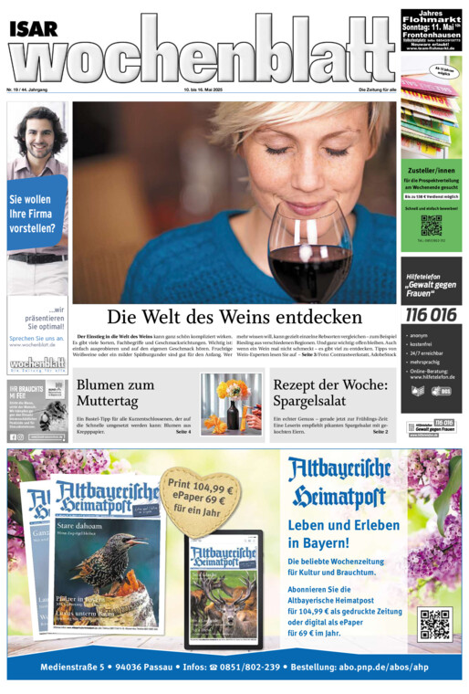 Isar Wochenblatt vom Samstag, 10.05.2025
