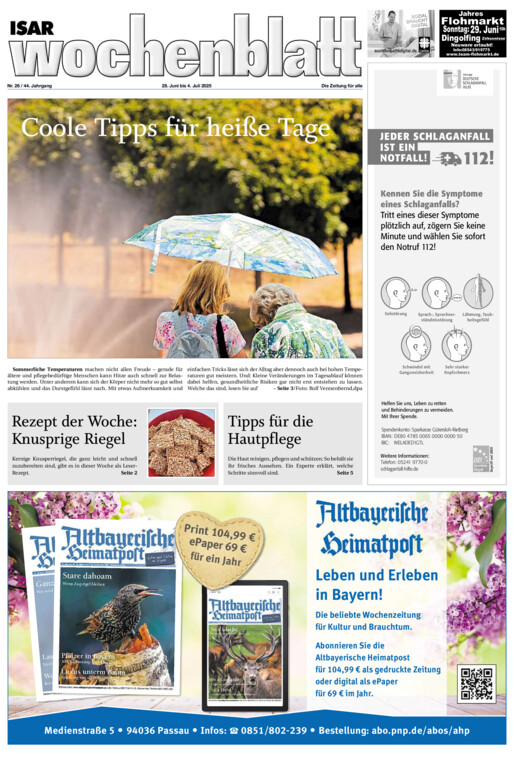 Isar Wochenblatt vom Samstag, 28.06.2025