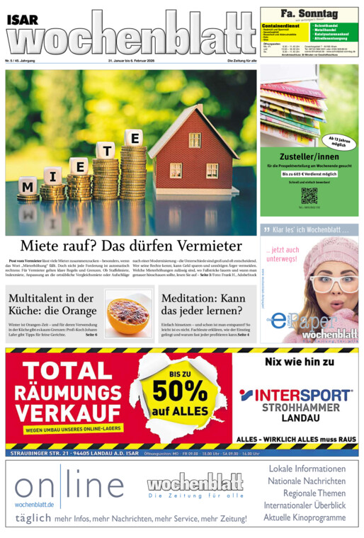 Isar Wochenblatt vom Samstag, 31.01.2026