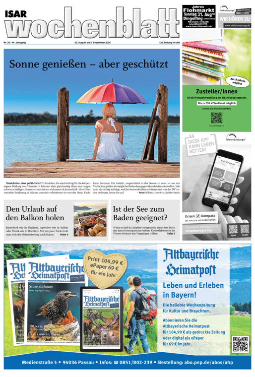 Isar Wochenblatt vom Samstag, 30.08.2025