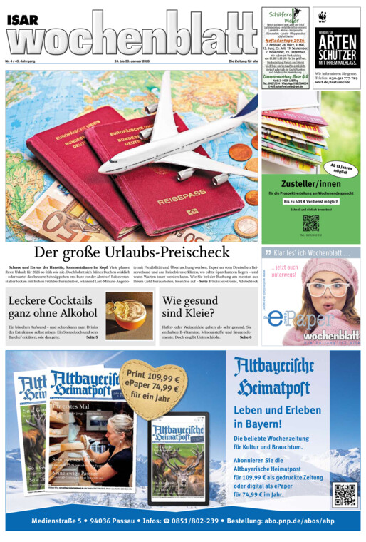 Isar Wochenblatt vom Samstag, 24.01.2026